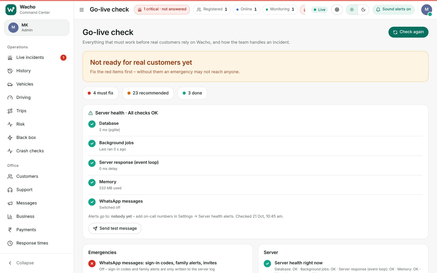 Go-live check: what must be fixed before real customers rely on it